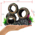 UNEAK Aquarium Decorations, Three Stacked Broken Barrels Ornament for Fish Tank Landscaping, Resin for