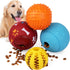 PrimePets Dog Treat Ball, 4 Pack Interactive Food Dispensing Puzzle Toy, Non-Toxic Rubber for Chewing