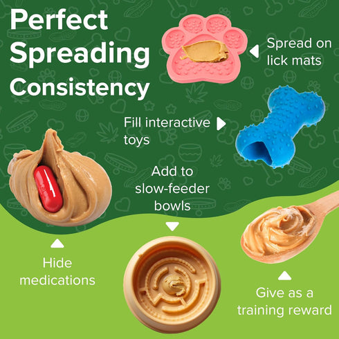 100% 16 oz Natural Peanut Butter for Dogs Safe - Healthy Dog Treats - No Sugar, Xylitol Free, Digestive Support - Puppy