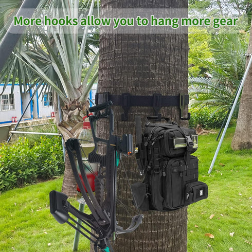 Treestand Strap Gear Hangers with Large Hooks, Lightweight Multi-Hook Accessory Holder for Hunting