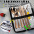 Portable Travel Utensils, 9 Pieces Reusable Silverware Set with Case, Stainless Steel Flatware for Camping Picnic (Rose