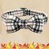 Dog Collar, Bow Dog Collar Plaid Pet Collar, Cute Soft Adjustable Collar for Large Dogs with Metal Buckle