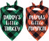 STMK Holiday Plaid Dog Bandanas for Halloween Thanksgiving, Daddy's Little Turkey & Mama's Little Pumpkin Scarf for