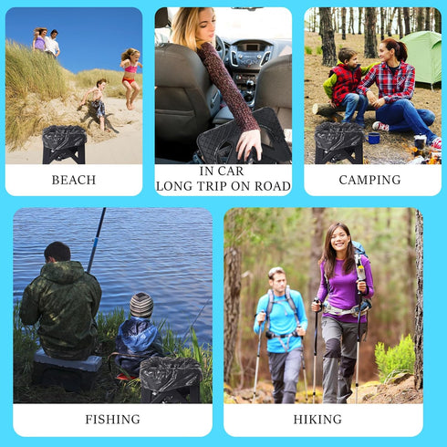 Chicmount Portable Toilet Kit for Camping, Car, Adult Ultralight Foldable Camping Toilet Seat Collapsible Car Potty