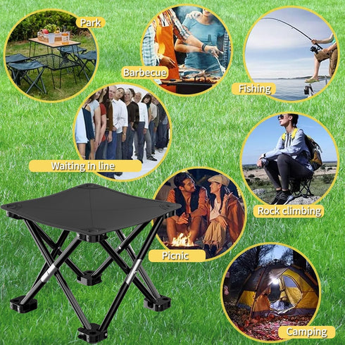 iayokocc Portable Folding Camping Stool, Outdoor Camping Lightweight Small Chair for Gardening Fishing BBQ Hiking