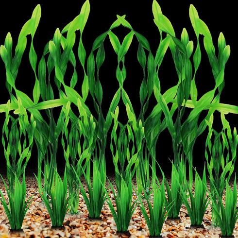 16pcs Artificial Aquarium Plants, Green Fish Tank Decor, Artificial Decorations for Fish Tanks