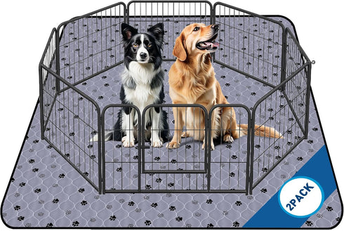 Fostanfly Non-Slip Washable Pee Pads for Dogs, 2 Pack Large 63"x63" Ultra-Absorbent