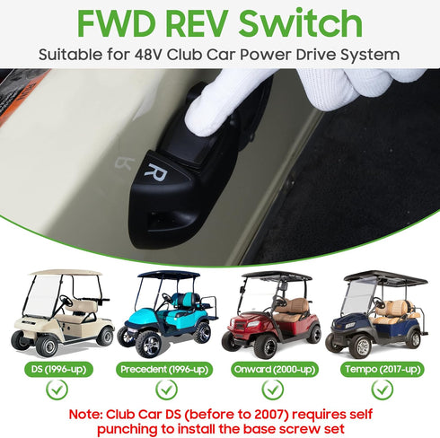Forward Reverse FWD REV Switch 48V for Electric Golf Cart Club Car DS/Onward/Tempo/Precedent, Replacement Part