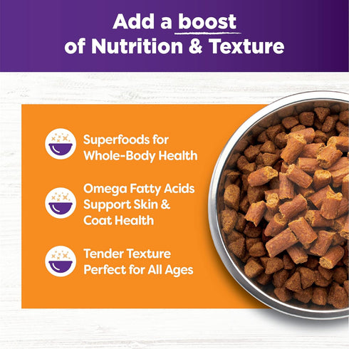 Wellness Tender Toppers (Previously Bowl Boosters), Grain-Free Natural Dog Food Toppers, Real Meat (Turkey & Chicken,