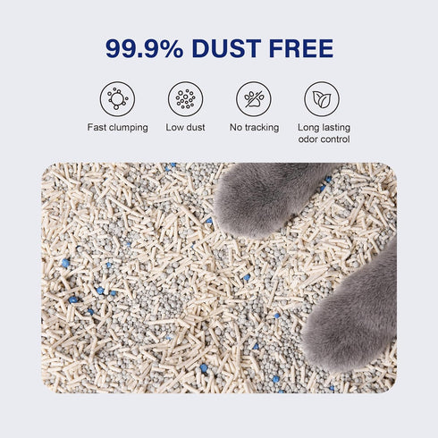 HONEY CARE Petrichor Mix Cat Litter I Tofu Cat Litter I Nature Plant-based Pellets and Bentonite Sustainable Cat Litter I Low-Dust Qucik Clumping Superior Odor Control, 6 Lbs