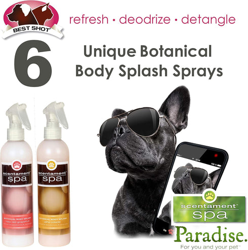 Best Shot Scentament Spa Botanical Body Splash - Alcohol-Free Body Spray Conditioner for Pets, Pina Colada, 8 Oz.