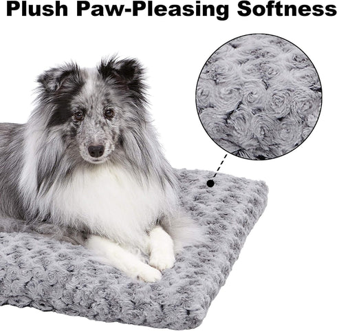 MidWest Homes for Pets Deluxe Dog Beds - Super Plush, Machine Wash & Dryer Friendly, Gray, 24-Inch