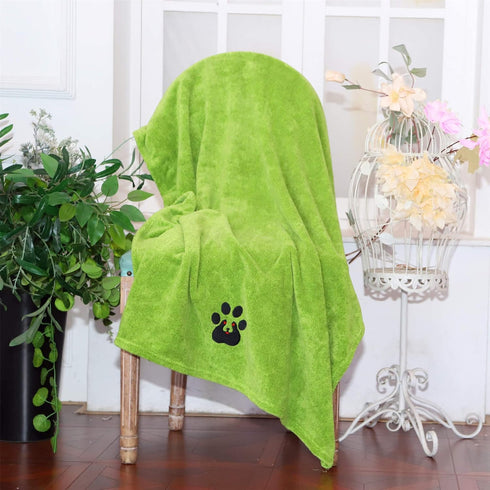 Extra Large Dog Towels, Super Absorbent Soft Microfiber Pet Bath Grooming Towel for Dogs and Cats (XL-55" * 36", Green)