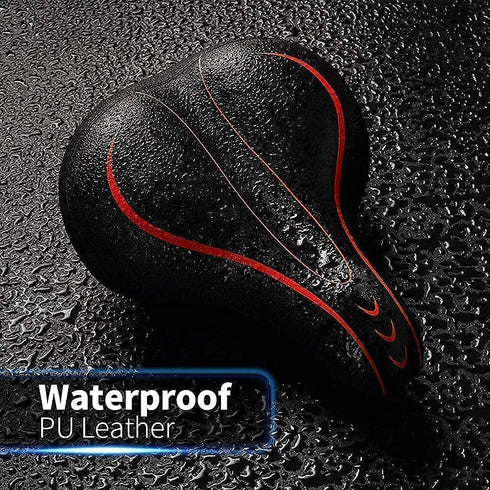 Xmifer Oversized Comfortable Bike Seat, Universal Replacement Bicycle Saddle, Waterproof Leather with Memory Foam