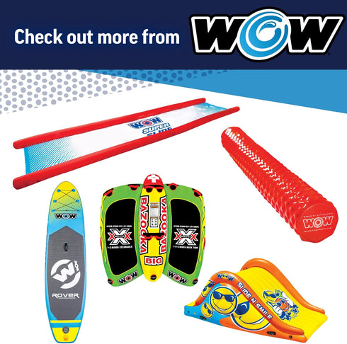 WOW Sports 60 ft. Tow Rope - 6k with Floating Foam Buoy for 1-4 Person Boating, Blue, 11-3020