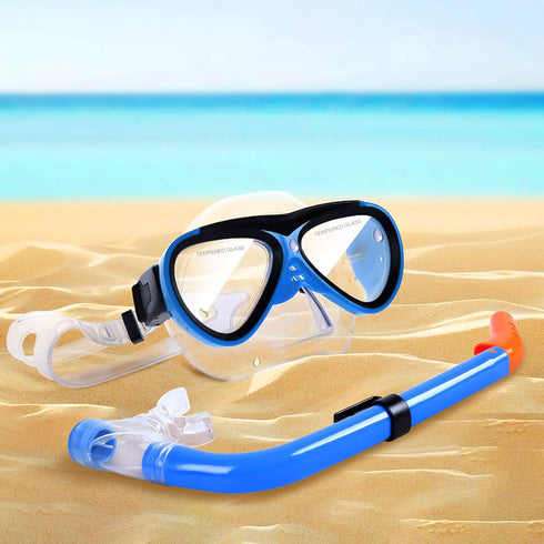 Kids Snorkel Set, Anti-Fog Mask with Nose Covers for Youth, Boys & Girls Age 5-12