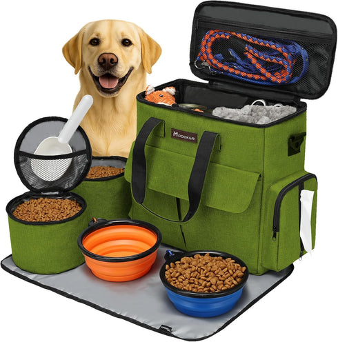Modoker Dog Travel Bag, Weekend Pet Travel Set for Dog and Cat,