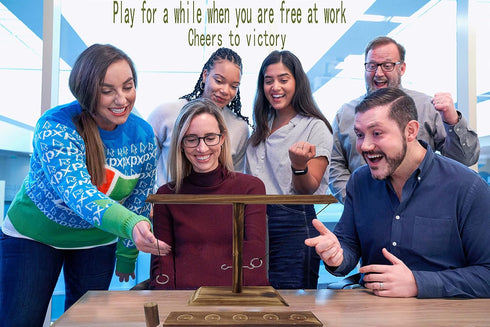 hdpiwka 2-Peg Set Wooden Ring Toss Game - Classic Tossing | Handmade Halloween Games & Thanksgiving Entertainment