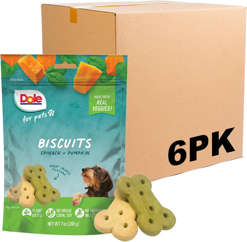 Dole for Pets Dog Biscuits Assorted Spinach + Pumpkin Mix, Real Vegetable