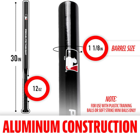 Franklin Sports MLB Baseball Training Bat + Balls, Thin Stick Training Bat for Hitting Practice, 30"