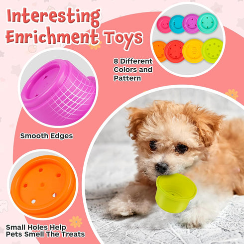 8PCS Chinchilla Playset SKYWHALE Bunny Toys, Stacking Cups for Rabbits, Stackable Plastic Pet Nesting Snack Container