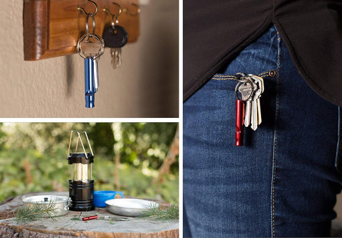 Set of 5 Extra Loud Whistles for Camping, Hiking, Hunting, Sports, Emergency Situations, Aluminium Key Chain