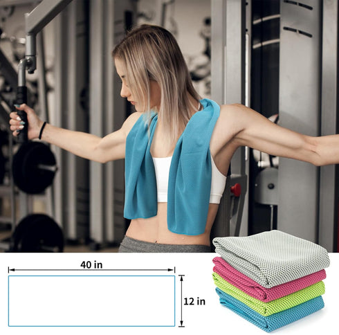 4 Pack 40"x12", YESLIFE Cooling Towels Gym Towels for Men and Women, Soft Breathable Workout Towels for Yoga, Running
