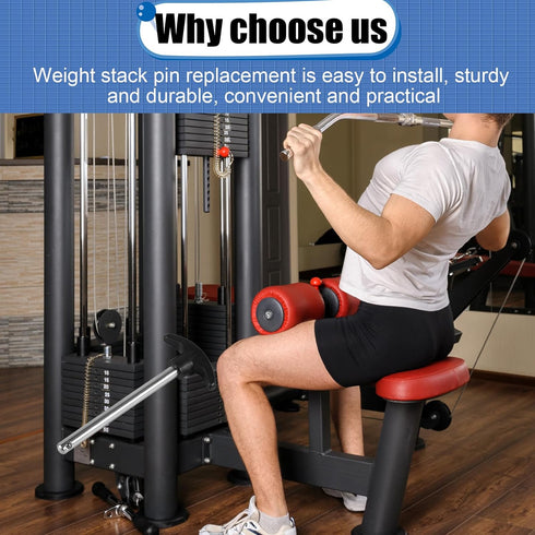 Weight Plate Pin, 3/8 Inch Diameter 6 Inch Locking Space, Universal Heavy Duty Weight Selector Pin for Gym Exercise