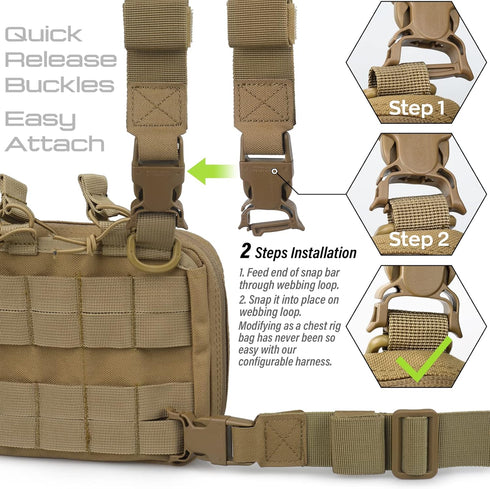 WYNEX Tactical Mag Admin Pouch, Molle Utility Tool Pouch with Triple Stacker Magazine Holder for M4 M16, Medical EMT