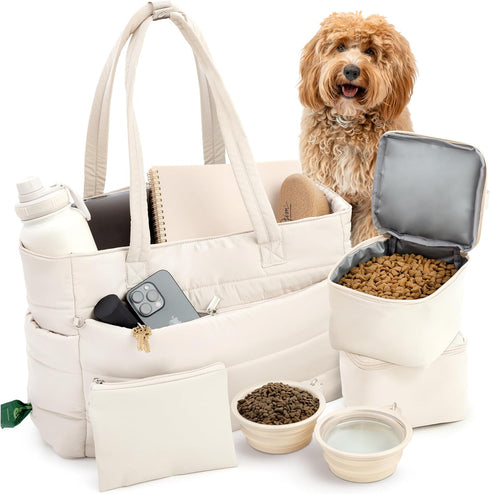 rubyloo Puffer Dog Travel Bag for Dog Moms Doggy Diaper Bag with