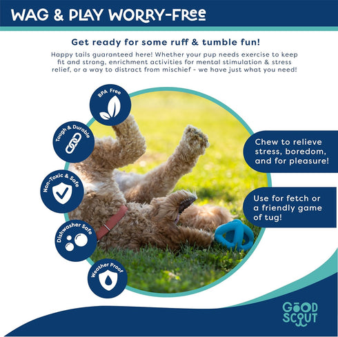Good Scout Cage Ball Dog Fetch Toy - Indoor and Outdoor Rubber Toy for Medium and Large Dogs