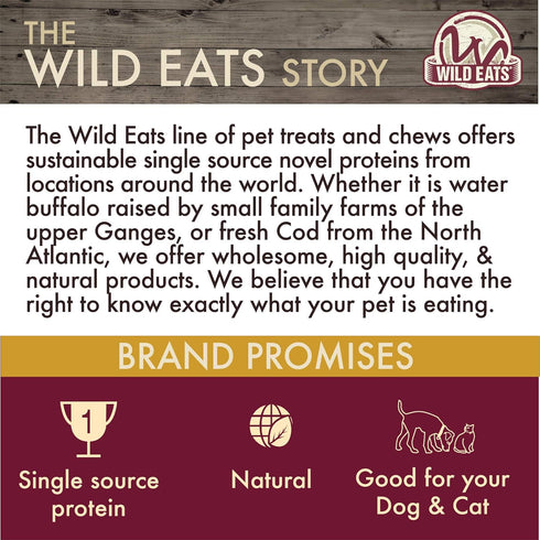 Wild Eats 3 OZ Cod Single Ingredient Dog Treats, Chews & Snacks - Great Alternative to Dog Bones