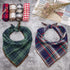 Dog Bandanas - 6PCS Washable Birthday Christmas Gift, Black Blue Red Plaid Printing Adjustable Accessories