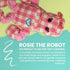 SNUG AROOZ Snugarooz Rosie The Robot Plush Dog Toy with Repair Patch Durable Gingham Linen - Bungee Arms & Legs