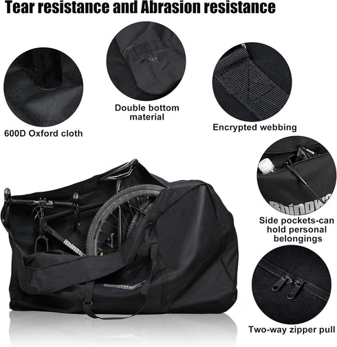 Rhinowalk 20/26inch Folding Bike Bag, Waterproof Bicycle Travel Case for Outdoors Bike Transport