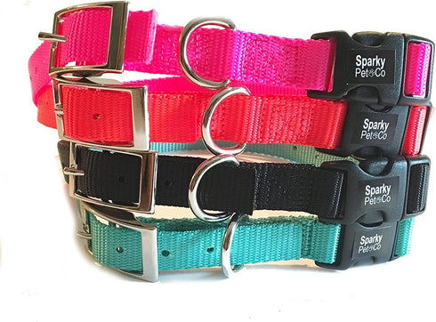 Sparky Pet Co ECollar Replacement Strap, Double Buckle Dog Collar, Rugged Nylon, Adjustable, Neon Orange