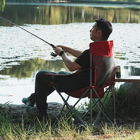 Camping Chairs Portable Folding Lightweight Outdoor Lawn Chair for Adults with Cooler Bag, Cup Holder and Side Pocket