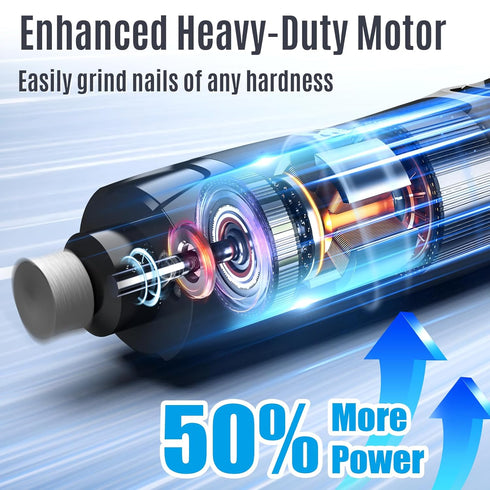 6-Speed 50% Trimmers 2 7h Casfuy New Dog Nail Grinder - More Power Dog Nail with LED Lights Quiet Running Time Electric