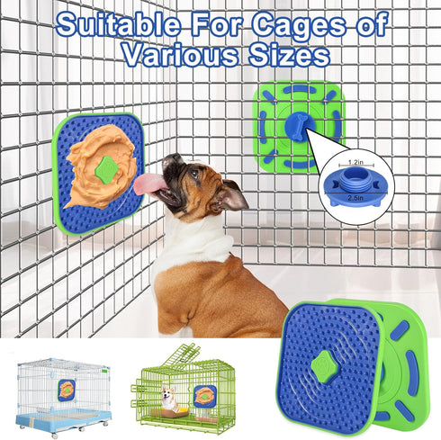Interactive Licking Mat for Dog Crate - 3 Pcs Pack Peanut Butter & Yogurt Lick Plate for Boredom Relief