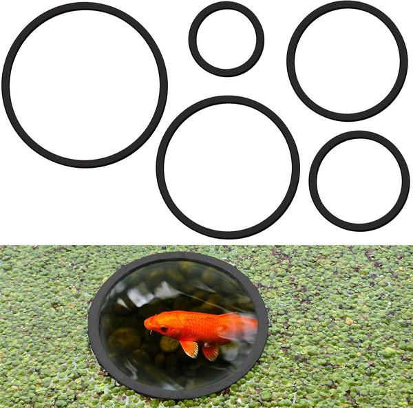 5 Pcs Aquarium Floating Plant Corral, Black Feeding Ring for Intercepts Floating Plants and Fish