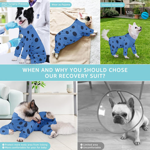 Dog Surgery Suit Long Sleeve, Recovery Suit for Female Male with Zipper Closure, Post Spay Neuter Onesie, Full Coverage