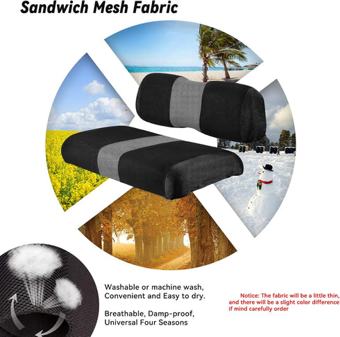 Golf Cart Front Seat Covers for Club Car DS 2000.5 Up, Washable Breathable Air Mesh Cloth Seat Cover