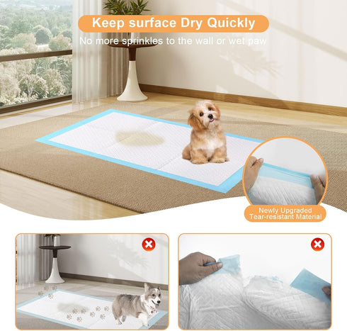 31"x55" 40 Count Pee Pads for Dogs & Cats , Puppy Pads Extra Large, Disposable Thicken Pet Training Pads for Doggie