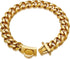 Gold Dog Chain Collar Walking Metal Chain with Secure Buckle, 18K Cuban Link for Large Dogs (19MM, 24")