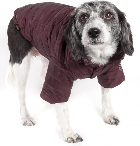Pet Life Sporty Avalanche Lightweight Dog Coat - Adjustable Jacket with Concealed Zippered Collar & Pop-Out Hood for