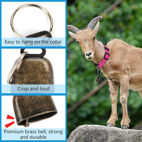3 Pack Goat Collars with Bell, Adjustable Sheep Collars with Quick Release Buckle, Durable Nylon