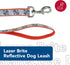 Coastal - Lazer Brite - Reflective Dog Leash, Red Paws and Bones, 1" x 06'