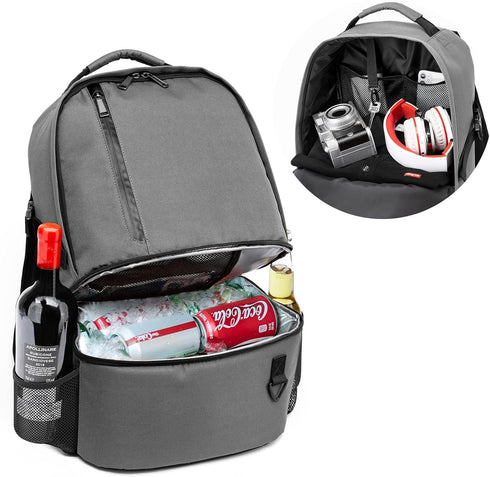 TUGUAN Insulated Cooler Backpack, 38/42 Cans Double Deck Leakproof Lightweight Soft Lunch Bag for Beach Picnic