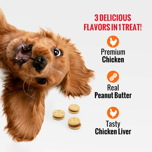 Good 'n' Tasty Triple Flavor Stacks, 9 Ounces, Bite Sized Snacks for Dogs with Premium Chicken and Real Peanut Butter