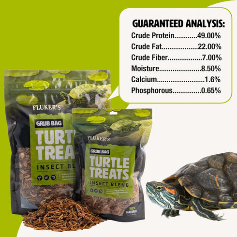 Fluker's Grub Bag Turtle Treats, Insect Blend, High Protein Freeze Dried River Shrimp, Crickets, Mealworms, 12 oz